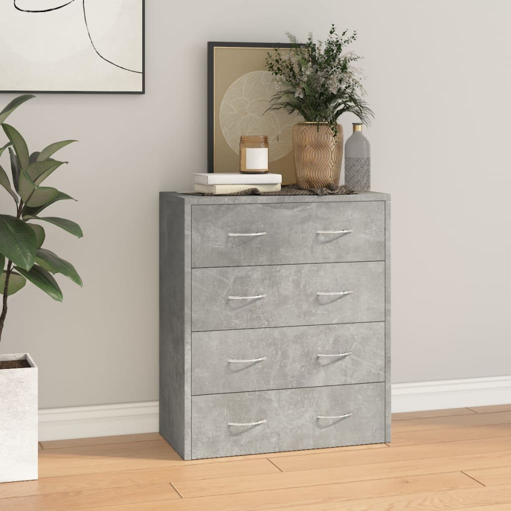 vidaXL Servantă cu 4 sertare, gri beton, 60x30,5x71 cm vidaXL Servantă cu 4 sertare, gri beton, 60x30,5x71 cm
