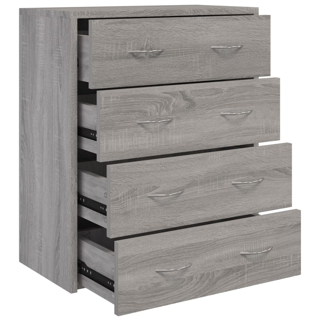 vidaXL Servantă cu 4 sertare, gri sonoma, 60x30,5x71 cm vidaXL Servantă cu 4 sertare, gri sonoma, 60x30,5x71 cm