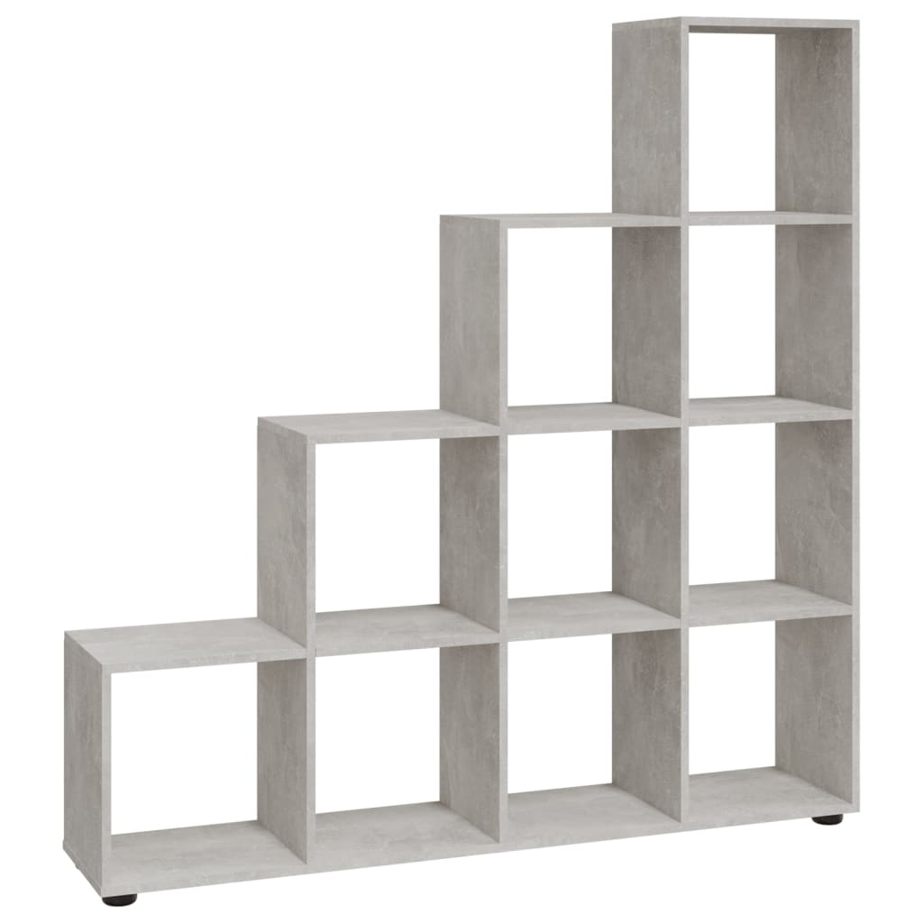 vidaXL Bibliotecă în trepte, gri beton, 142 cm, lemn compozit