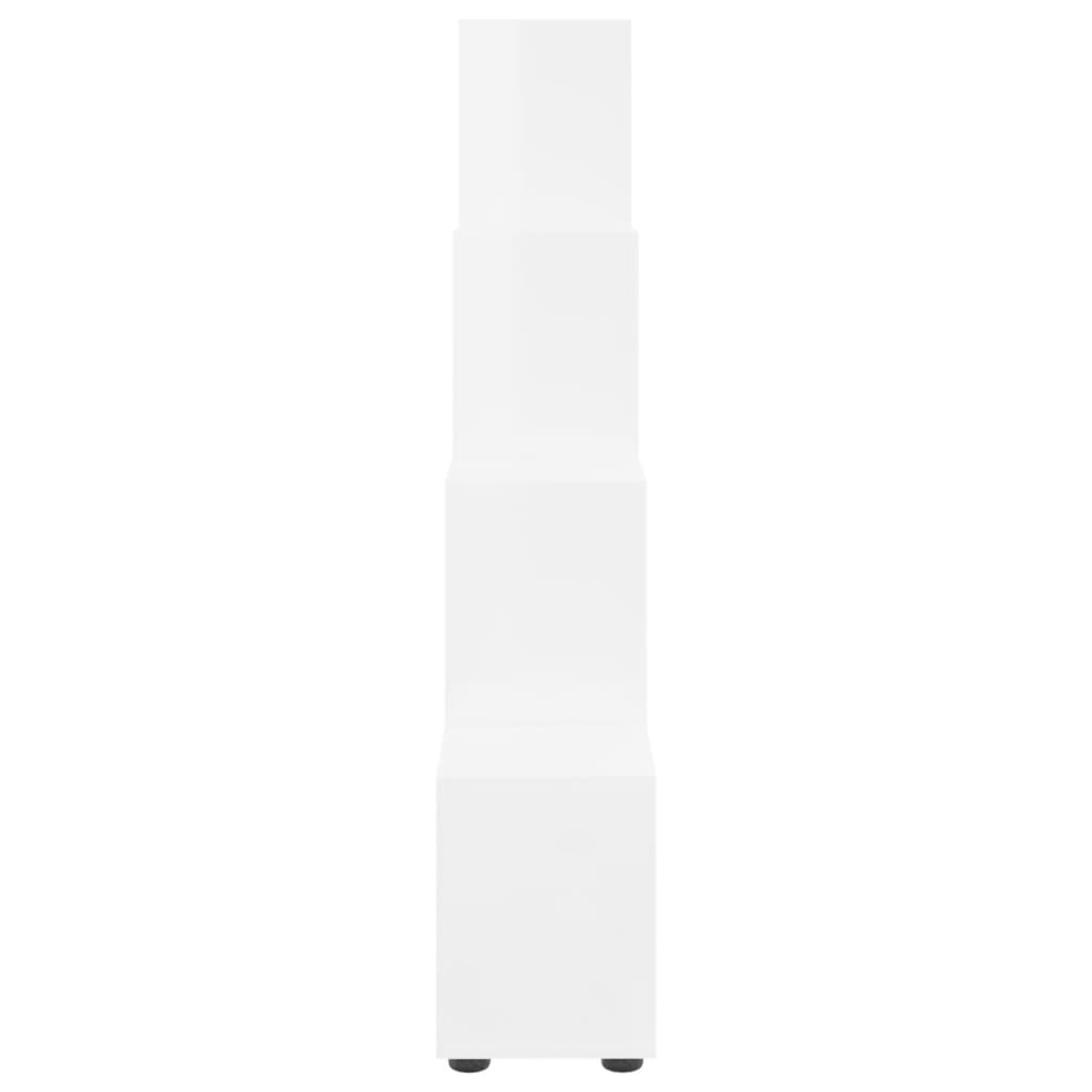 vidaXL Bibliotecă în trepte, alb extralucios, 142 cm, lemn compozit