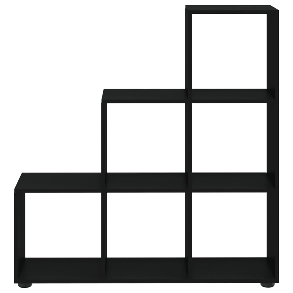 vidaXL Bibliotecă în trepte, negru, 107 cm, lemn compozit