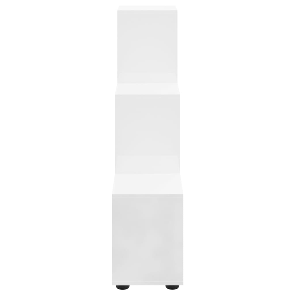 vidaXL Bibliotecă în trepte, alb extralucios, 107 cm, lemn compozit