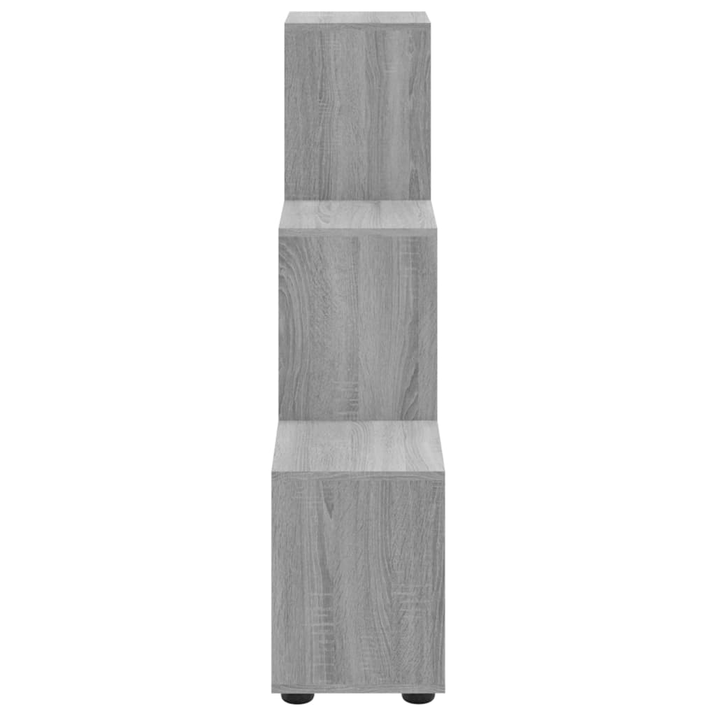 vidaXL Bibliotecă în trepte, gri sonoma, 107 cm, lemn compozit