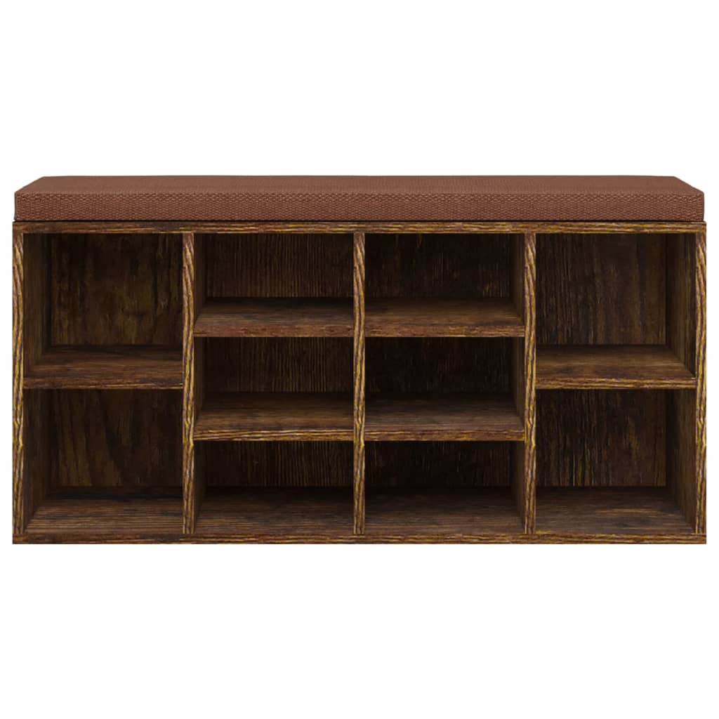 vidaXL Bancă pentru pantofi stejar fumuriu 103x30x48 cm lemn prelucrat