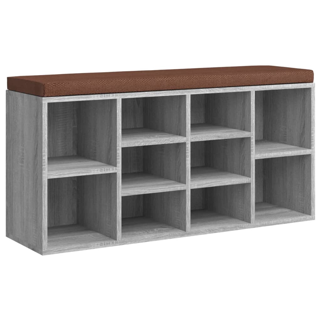vidaXL Bancă pentru pantofi, gri sonoma, 103x30x48 cm, lemn prelucrat