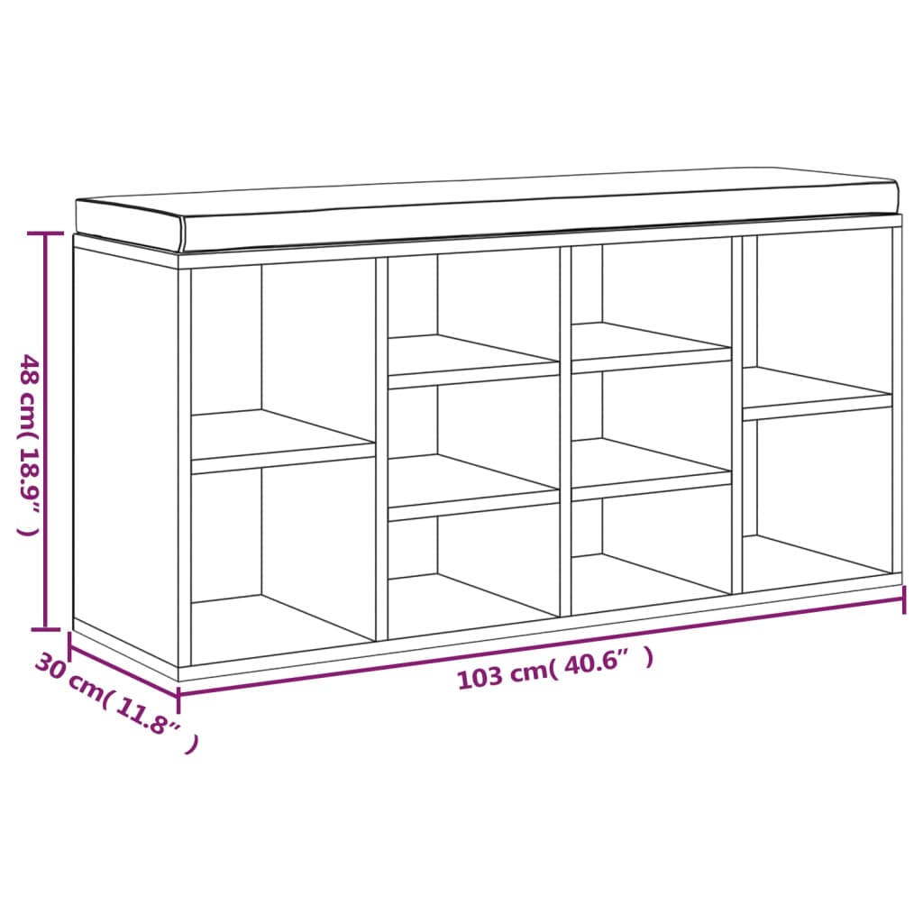 vidaXL Bancă pentru pantofi stejar maro 103x30x48 cm lemn prelucrat vidaXL Bancă pentru pantofi stejar maro 103x30x48 cm lemn prelucrat