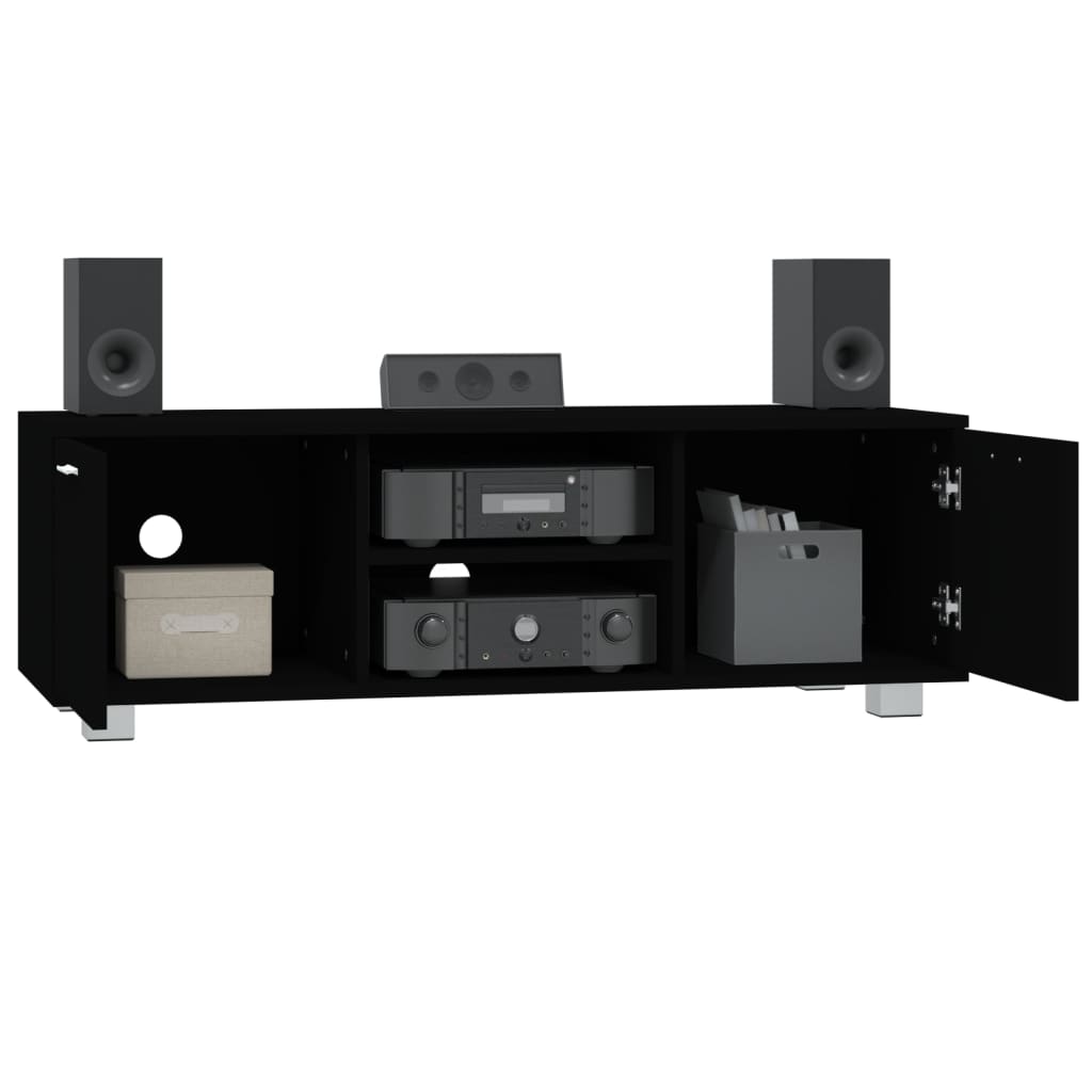 vidaXL Comodă TV, negru, 120x40,5x35 cm, lemn prelucrat