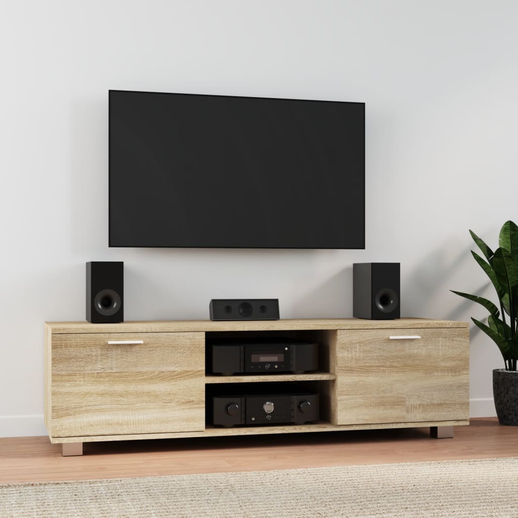 vidaXL Comodă TV, stejar sonoma, 140x40,5x35 cm, lemn prelucrat vidaXL Comodă TV, stejar sonoma, 140x40,5x35 cm, lemn prelucrat