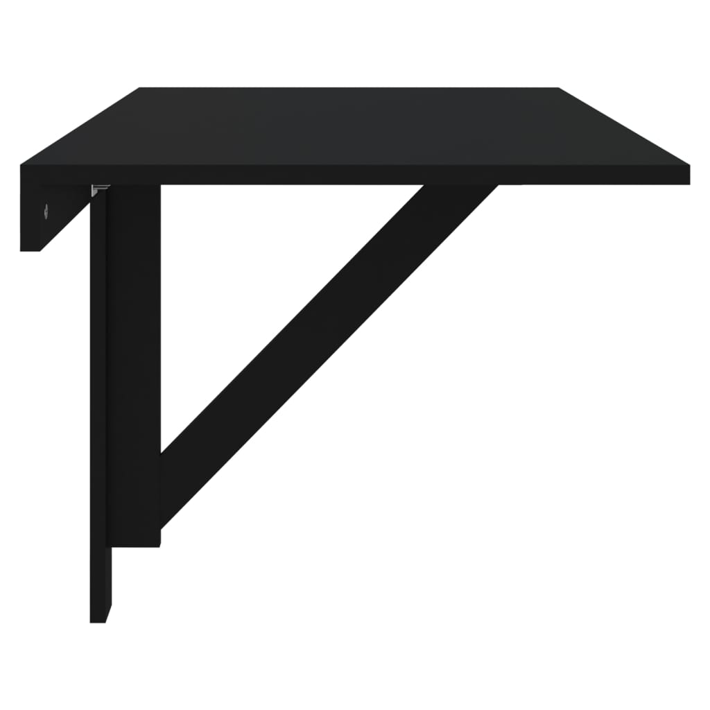 vidaXL Masă de perete pliantă, negru, 100x60x56 cm, lemn compozit vidaXL Masă de perete pliantă, negru, 100x60x56 cm, lemn compozit
