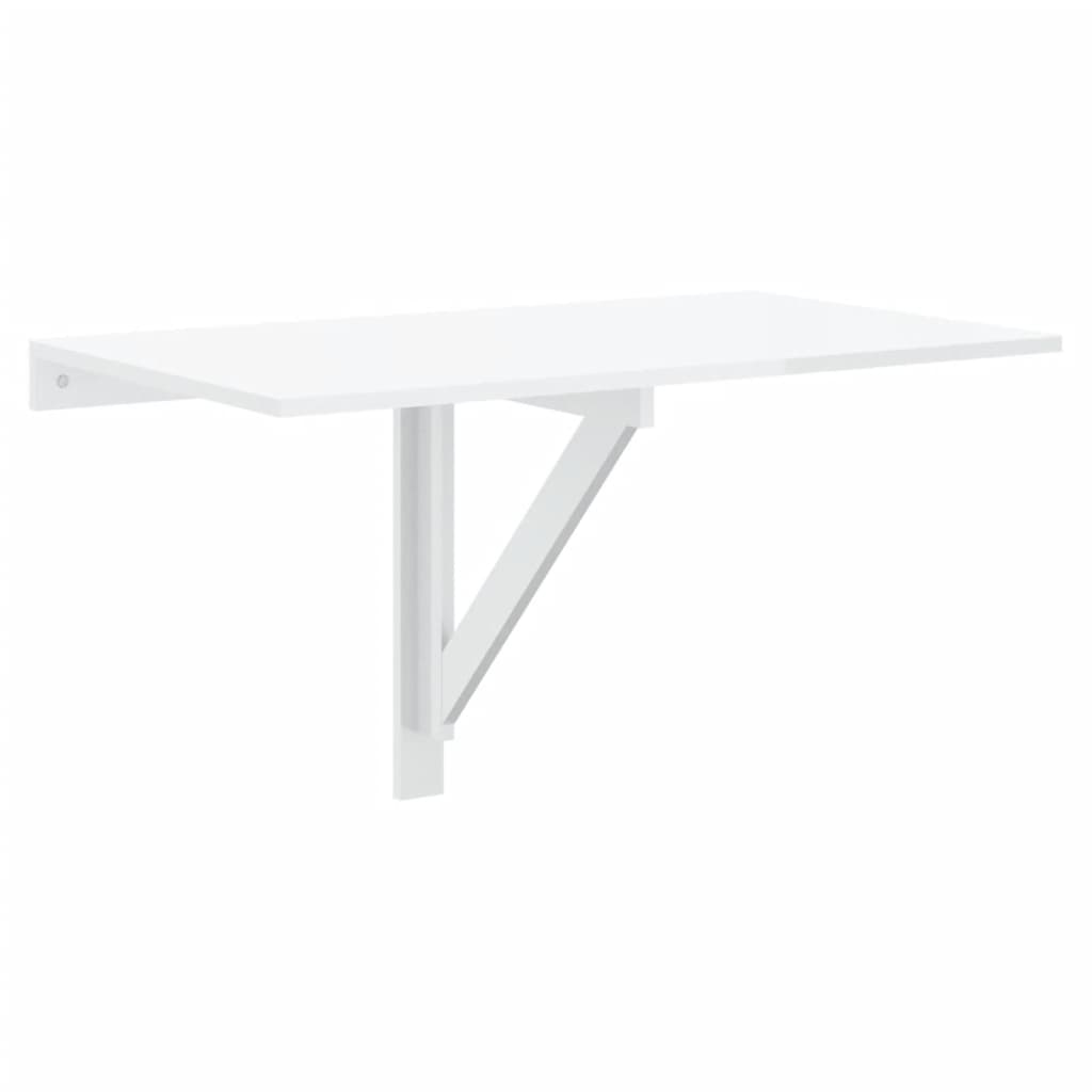 vidaXL Masă perete pliantă alb extralucios 100x60x56 cm lemn compozit vidaXL Masă perete pliantă alb extralucios 100x60x56 cm lemn compozit