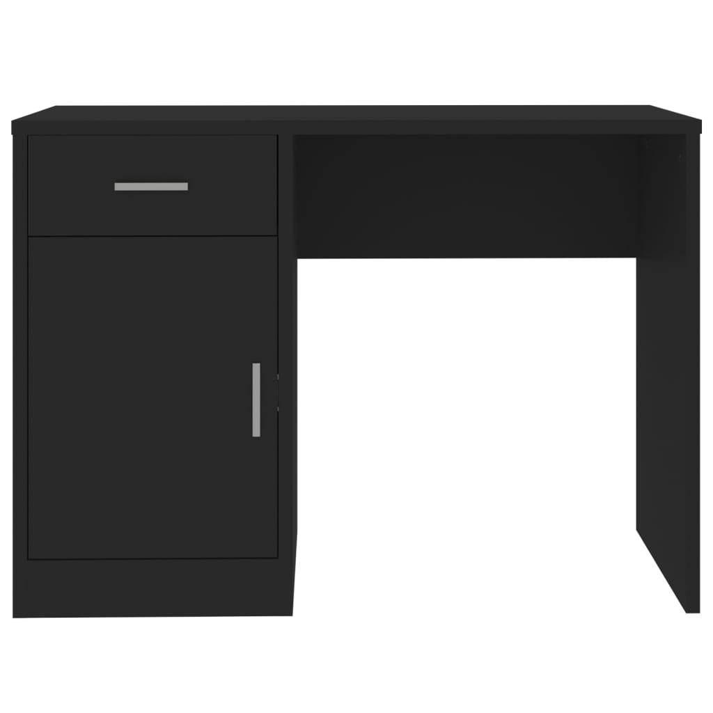 vidaXL Birou cu sertar și dulap, negru, 100x40x73 cm, lemn prelucrat vidaXL Birou cu sertar și dulap, negru, 100x40x73 cm, lemn prelucrat