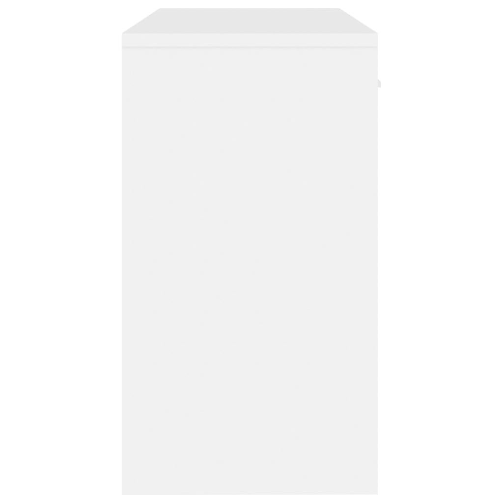 vidaXL Birou cu sertar și dulap, alb extralucios, 100x40x73 cm, lemn vidaXL Birou cu sertar și dulap, alb extralucios, 100x40x73 cm, lemn