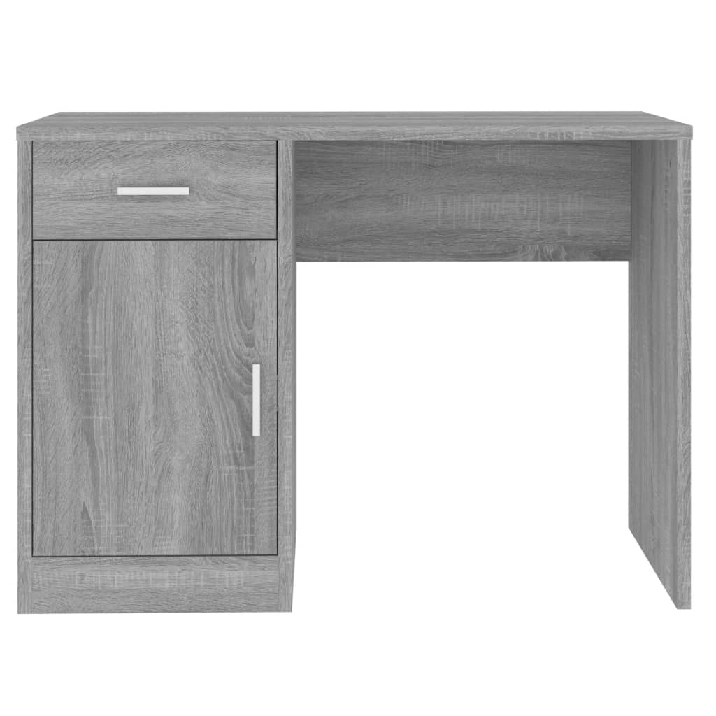 vidaXL Birou cu sertar și dulap gri sonoma 100x40x73 cm lemn prelucrat vidaXL Birou cu sertar și dulap gri sonoma 100x40x73 cm lemn prelucrat