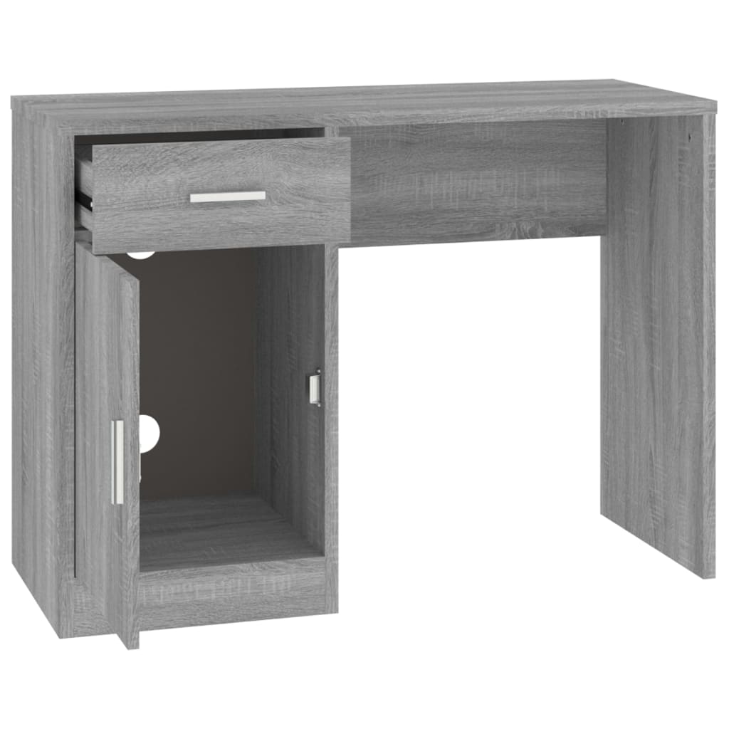 vidaXL Birou cu sertar și dulap gri sonoma 100x40x73 cm lemn prelucrat vidaXL Birou cu sertar și dulap gri sonoma 100x40x73 cm lemn prelucrat