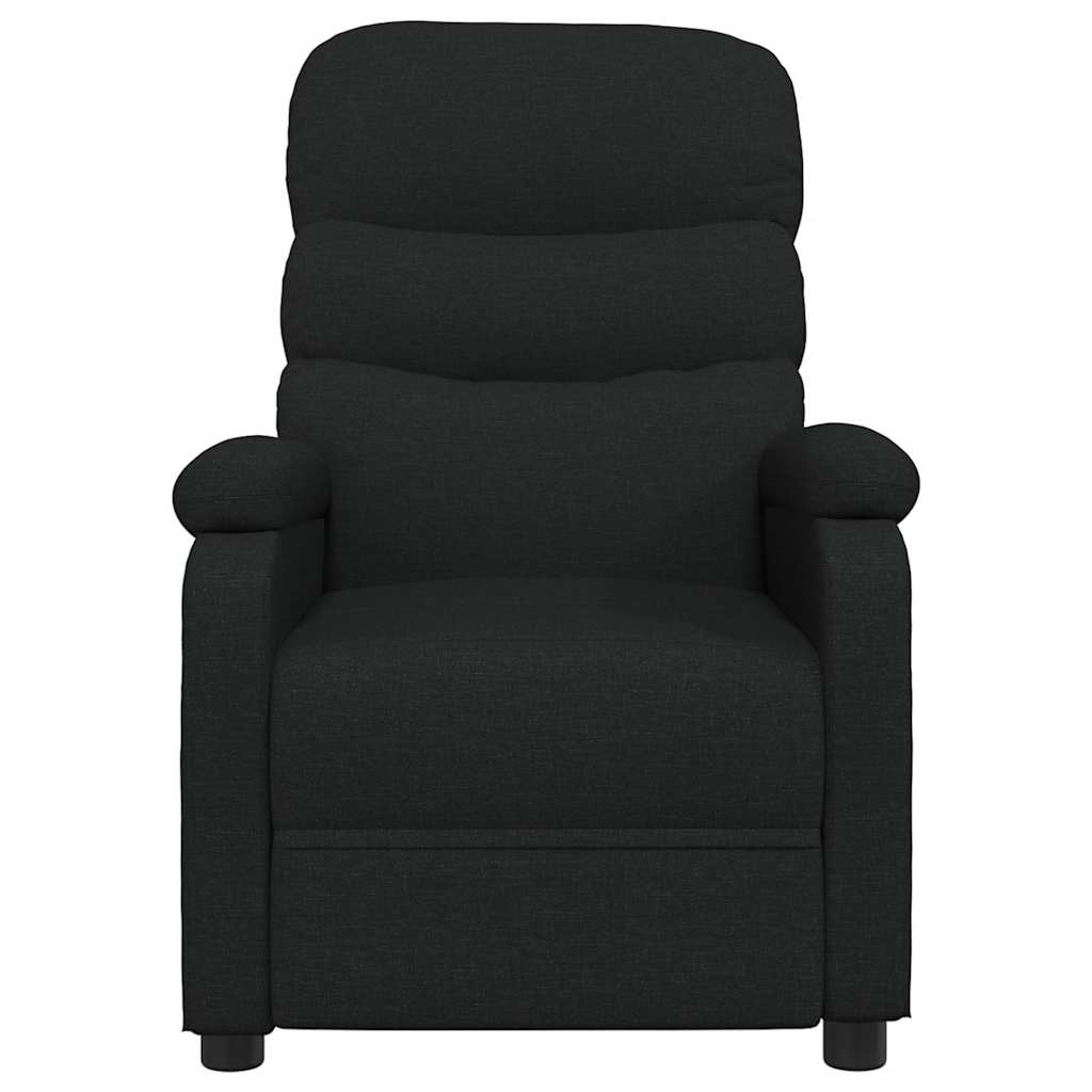 vidaXL Fotoliu rabatabil, negru, material textil vidaXL Fotoliu rabatabil, negru, material textil