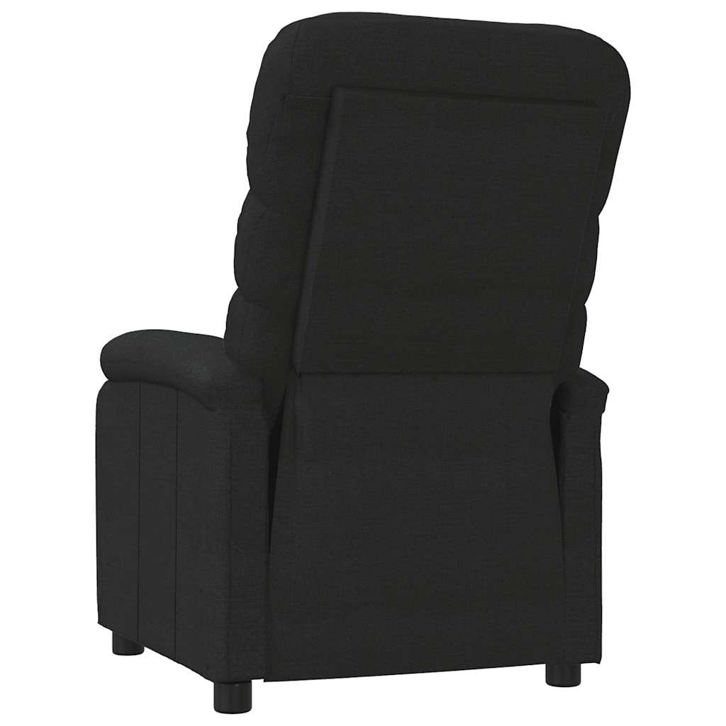 vidaXL Fotoliu rabatabil, negru, material textil vidaXL Fotoliu rabatabil, negru, material textil