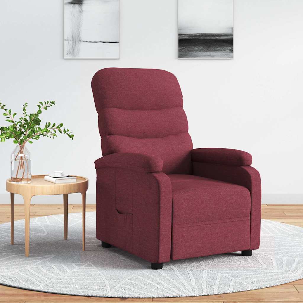 vidaXL Fotoliu rabatabil, roșu vin, material textil vidaXL Fotoliu rabatabil, roșu vin, material textil