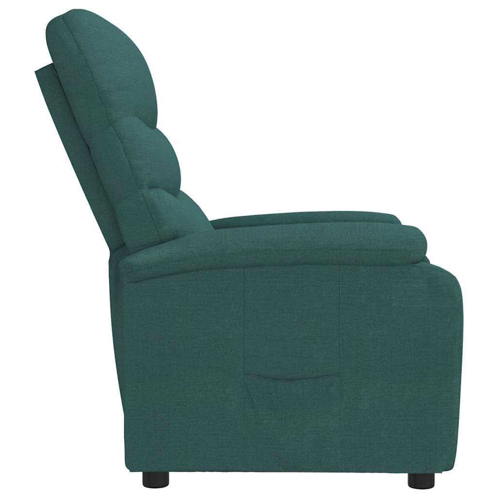 vidaXL Fotoliu rabatabil, verde închis, material textil vidaXL Fotoliu rabatabil, verde închis, material textil
