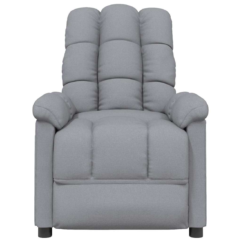 vidaXL Fotoliu de masaj, gri deschis, material textil vidaXL Fotoliu de masaj, gri deschis, material textil