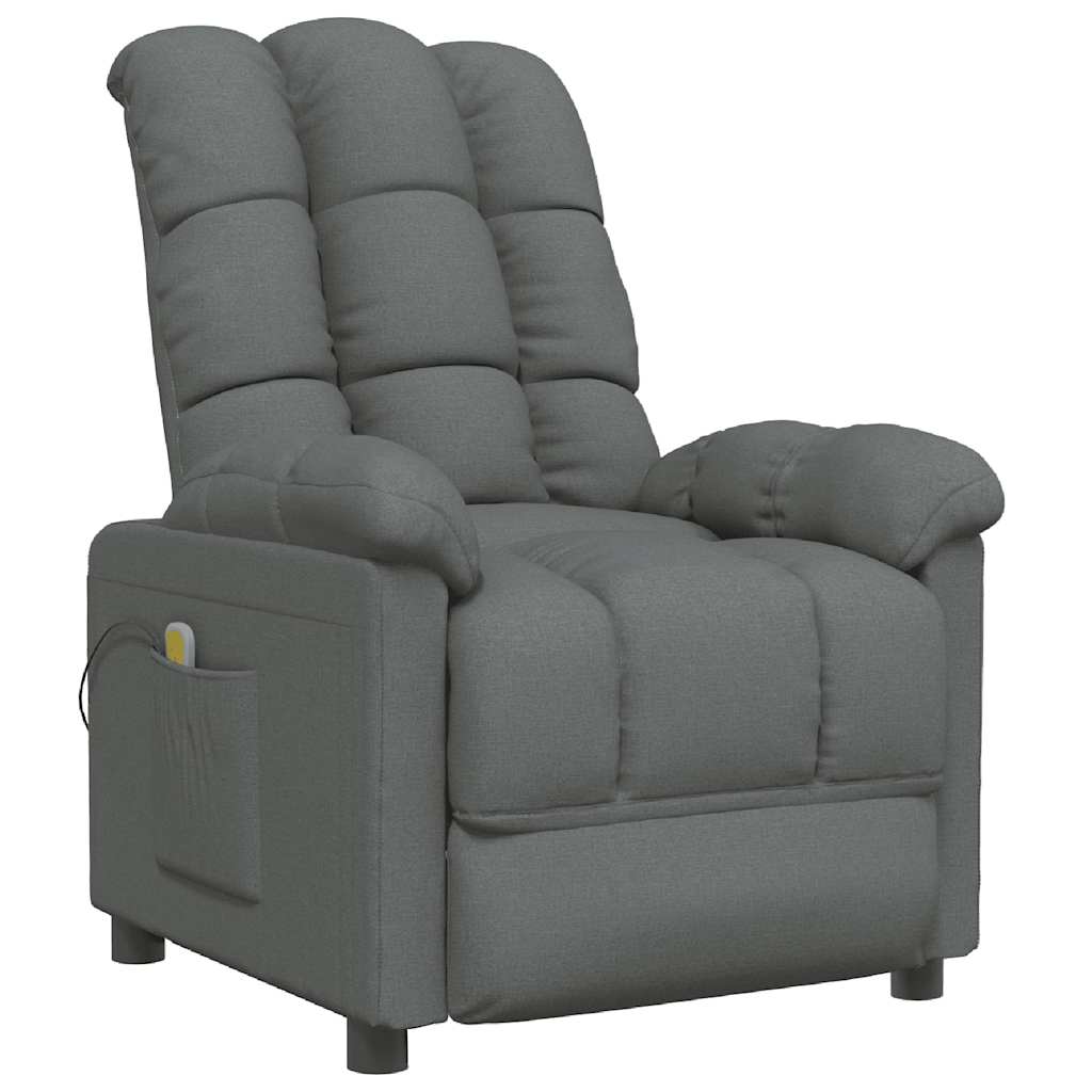 vidaXL Fotoliu de masaj, gri închis, material textil vidaXL Fotoliu de masaj, gri închis, material textil