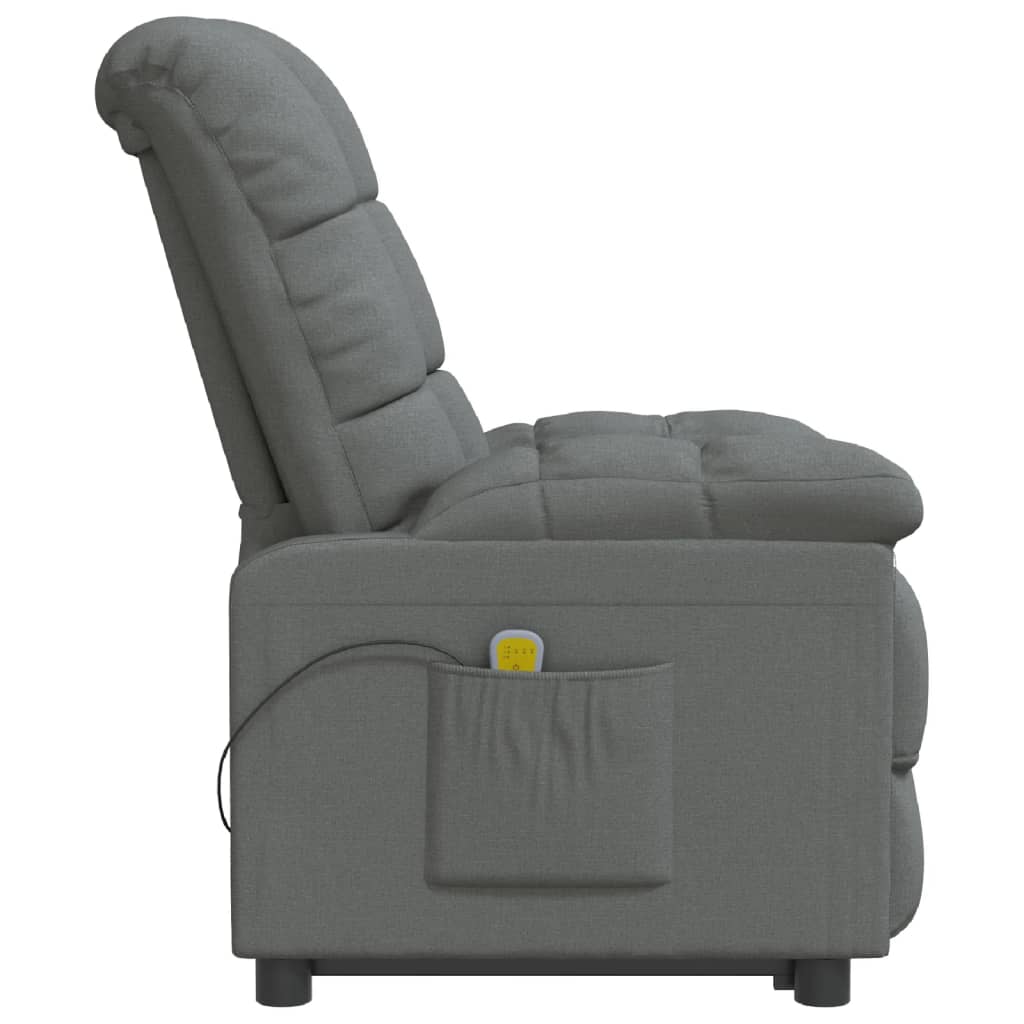 vidaXL Fotoliu de masaj, gri închis, material textil vidaXL Fotoliu de masaj, gri închis, material textil