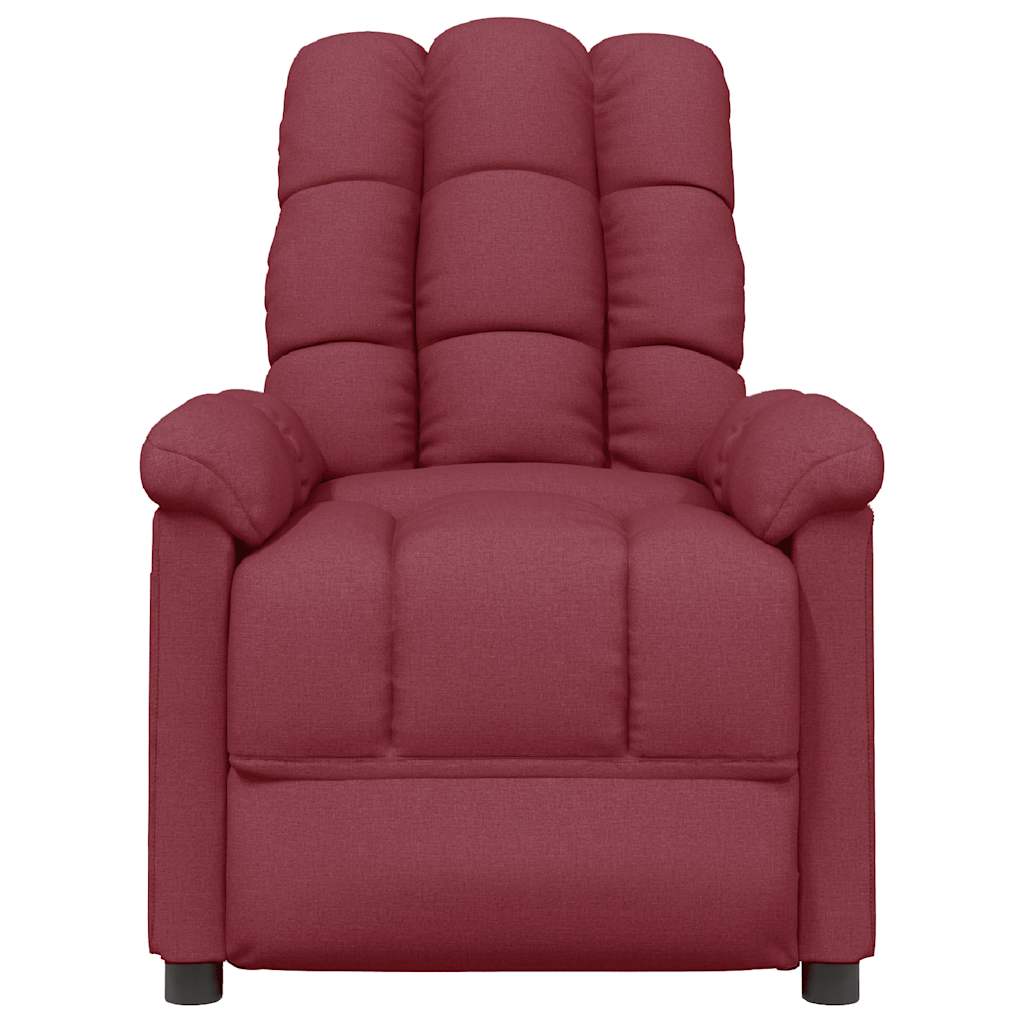vidaXL Fotoliu de masaj, roșu vin, material textil
