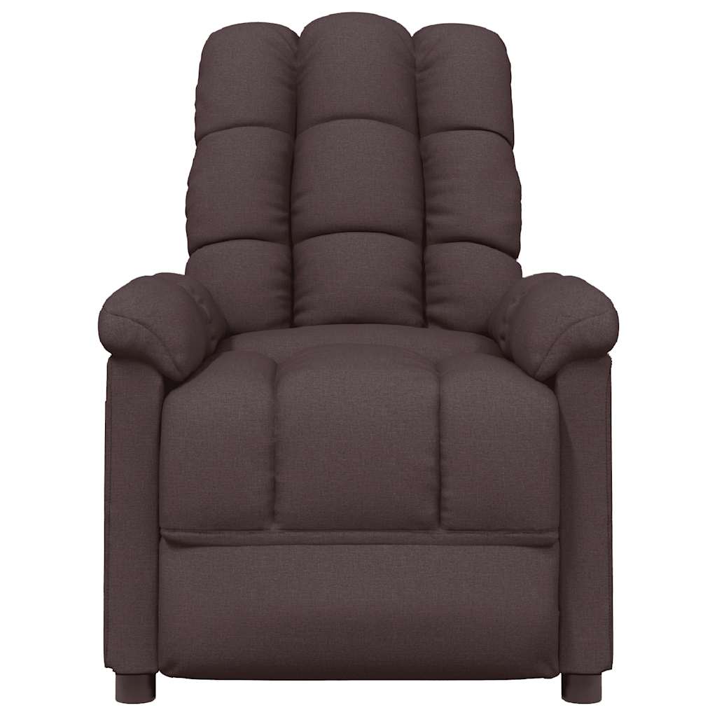 vidaXL Fotoliu de masaj, maro închis, material textil vidaXL Fotoliu de masaj, maro închis, material textil