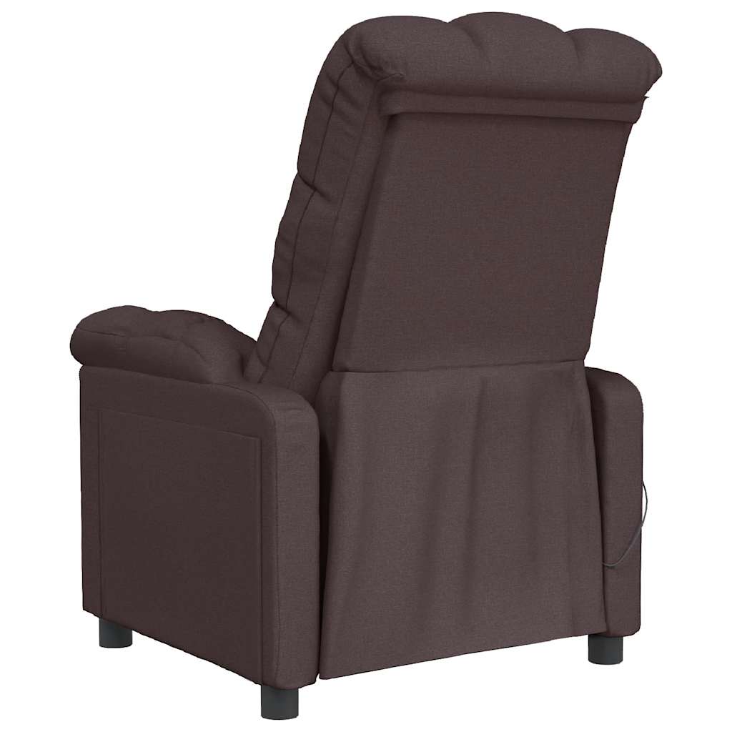 vidaXL Fotoliu de masaj, maro închis, material textil vidaXL Fotoliu de masaj, maro închis, material textil
