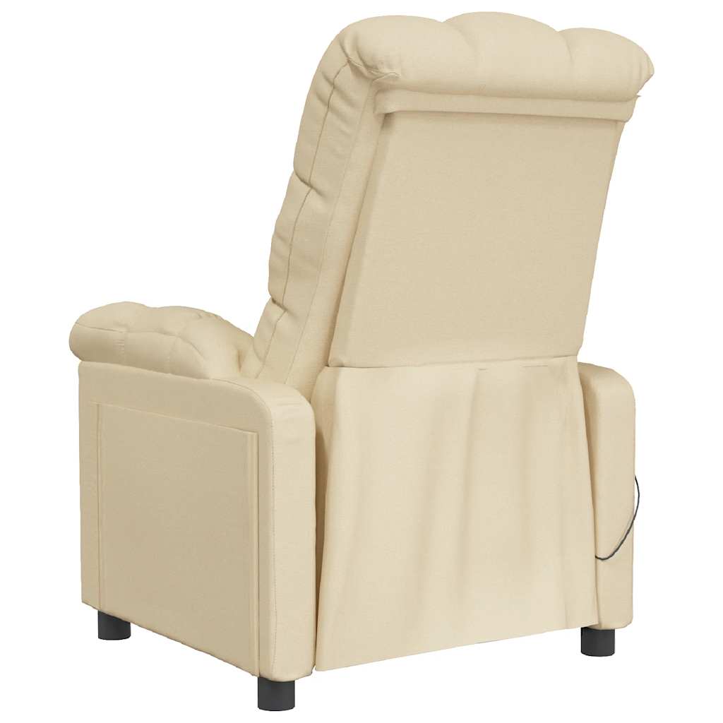 vidaXL Fotoliu de masaj, crem, material textil