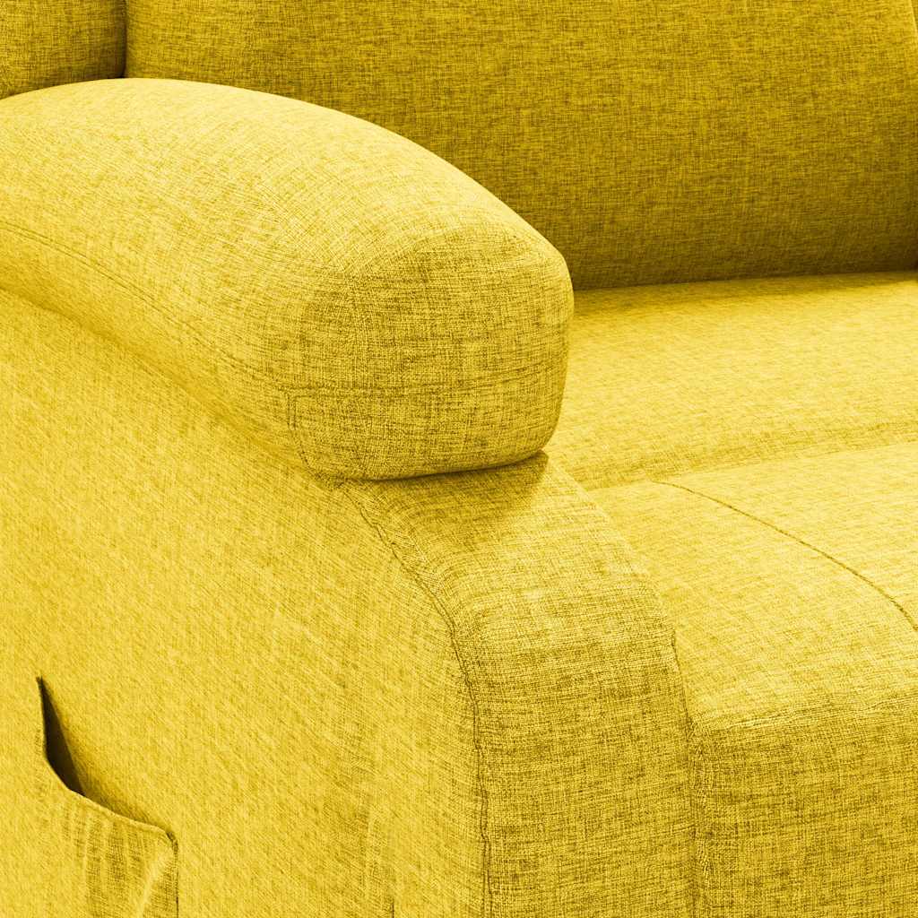 vidaXL Fotoliu rabatabil, galben, material textil