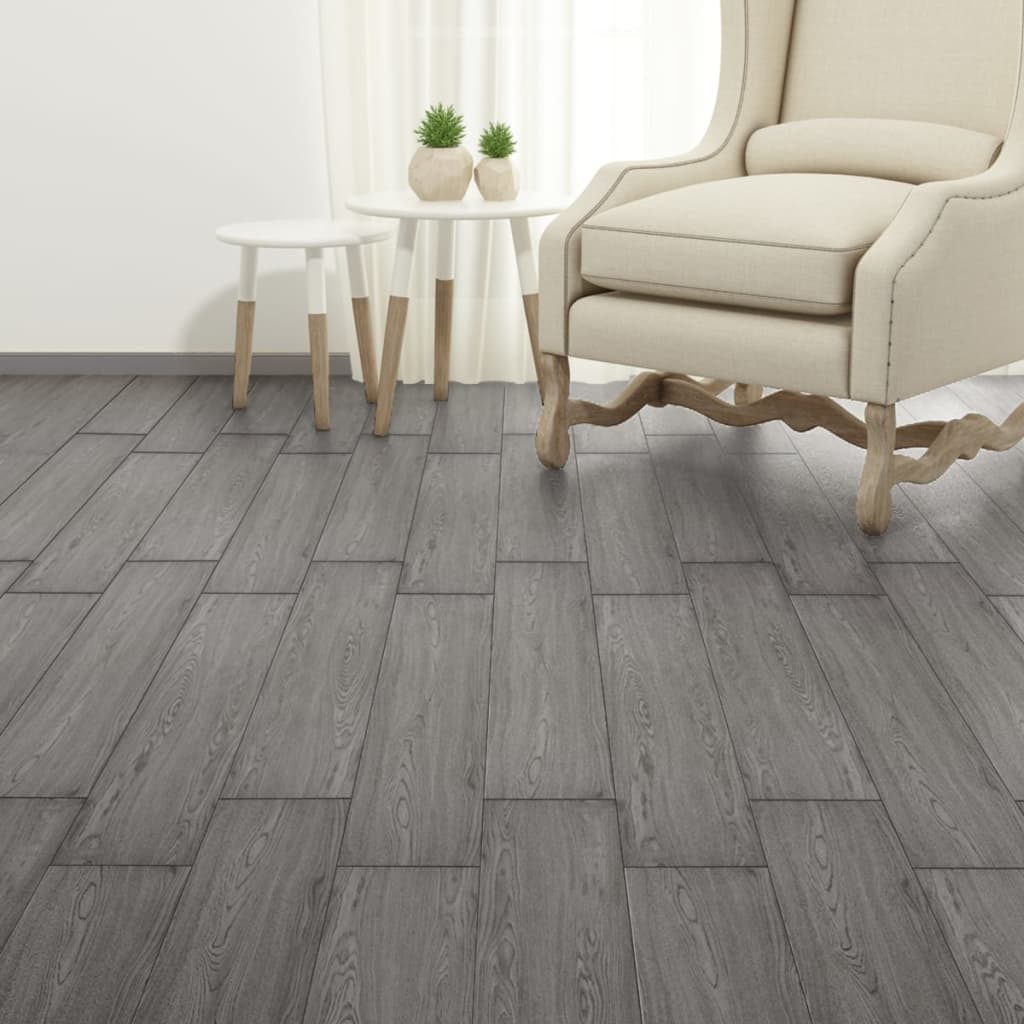 vidaXL Plăci pardoseală autoadezive, gri închis, 2,51 m², 2 mm, PVC vidaXL Plăci pardoseală autoadezive, gri închis, 2,51 m², 2 mm, PVC