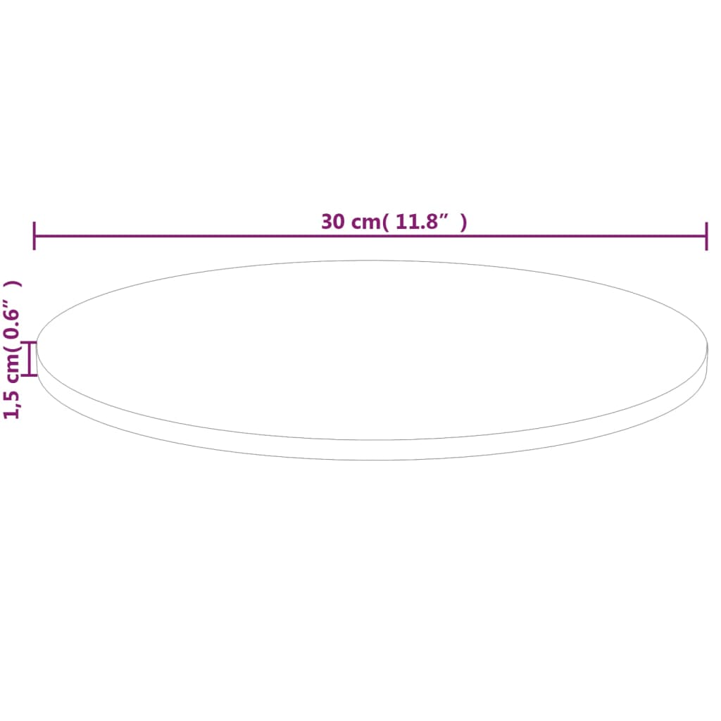 vidaXL Blat de masă rotund, Ø30x1,5 cm, lemn masiv stejar netratat vidaXL Blat de masă rotund, Ø30x1,5 cm, lemn masiv stejar netratat