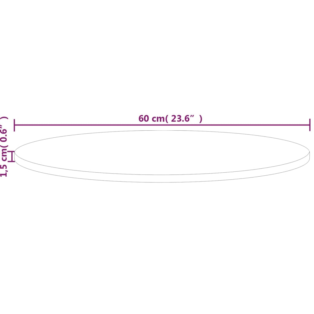 vidaXL Blat de masă rotund, Ø60x1,5 cm, lemn masiv stejar netratat vidaXL Blat de masă rotund, Ø60x1,5 cm, lemn masiv stejar netratat