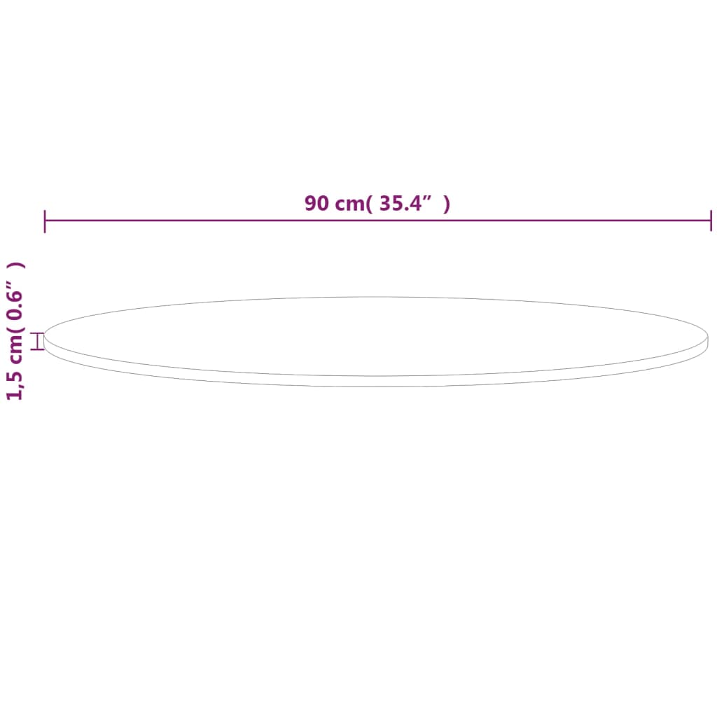 vidaXL Blat de masă rotund, Ø90x1,5 cm, lemn masiv stejar netratat vidaXL Blat de masă rotund, Ø90x1,5 cm, lemn masiv stejar netratat