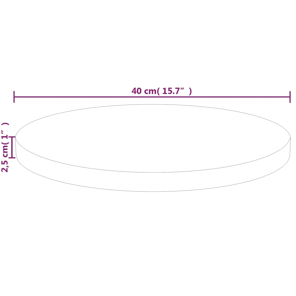 vidaXL Blat de masă rotund, Ø40x2,5 cm, lemn masiv stejar netratat vidaXL Blat de masă rotund, Ø40x2,5 cm, lemn masiv stejar netratat