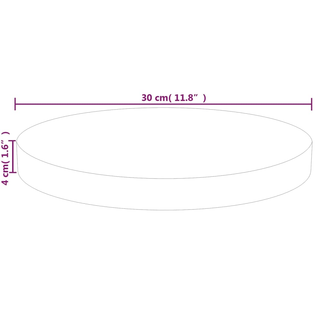 vidaXL Blat de masă rotund, Ø30x4 cm, lemn masiv stejar netratat vidaXL Blat de masă rotund, Ø30x4 cm, lemn masiv stejar netratat