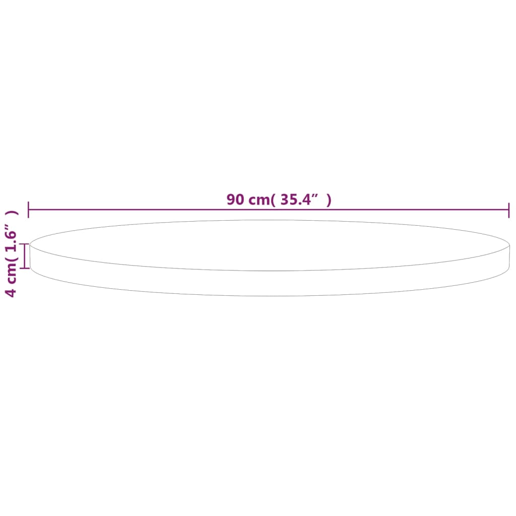 vidaXL Blat de masă rotund, Ø90x4 cm, lemn masiv stejar netratat vidaXL Blat de masă rotund, Ø90x4 cm, lemn masiv stejar netratat