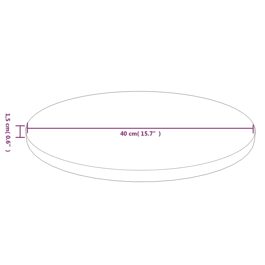 vidaXL Blat de masă rotund maro deschis Ø40x1,5 cm lemn stejar tratat