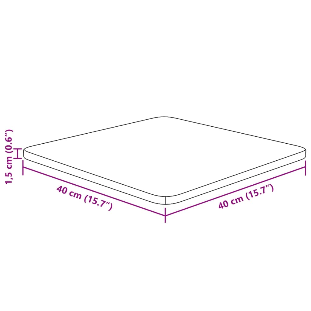 vidaXL Blat masă pătrat maro deschis 40x40x1,5cm lemn stejar tratat