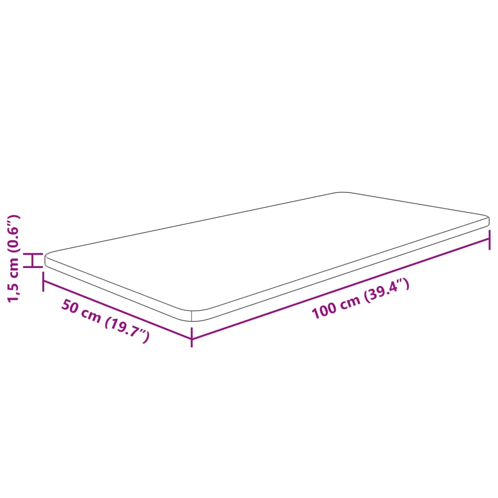 vidaXL Blat de baie, maro deschis, 100x50x1,5 cm, lemn masiv tratat vidaXL Blat de baie, maro deschis, 100x50x1,5 cm, lemn masiv tratat