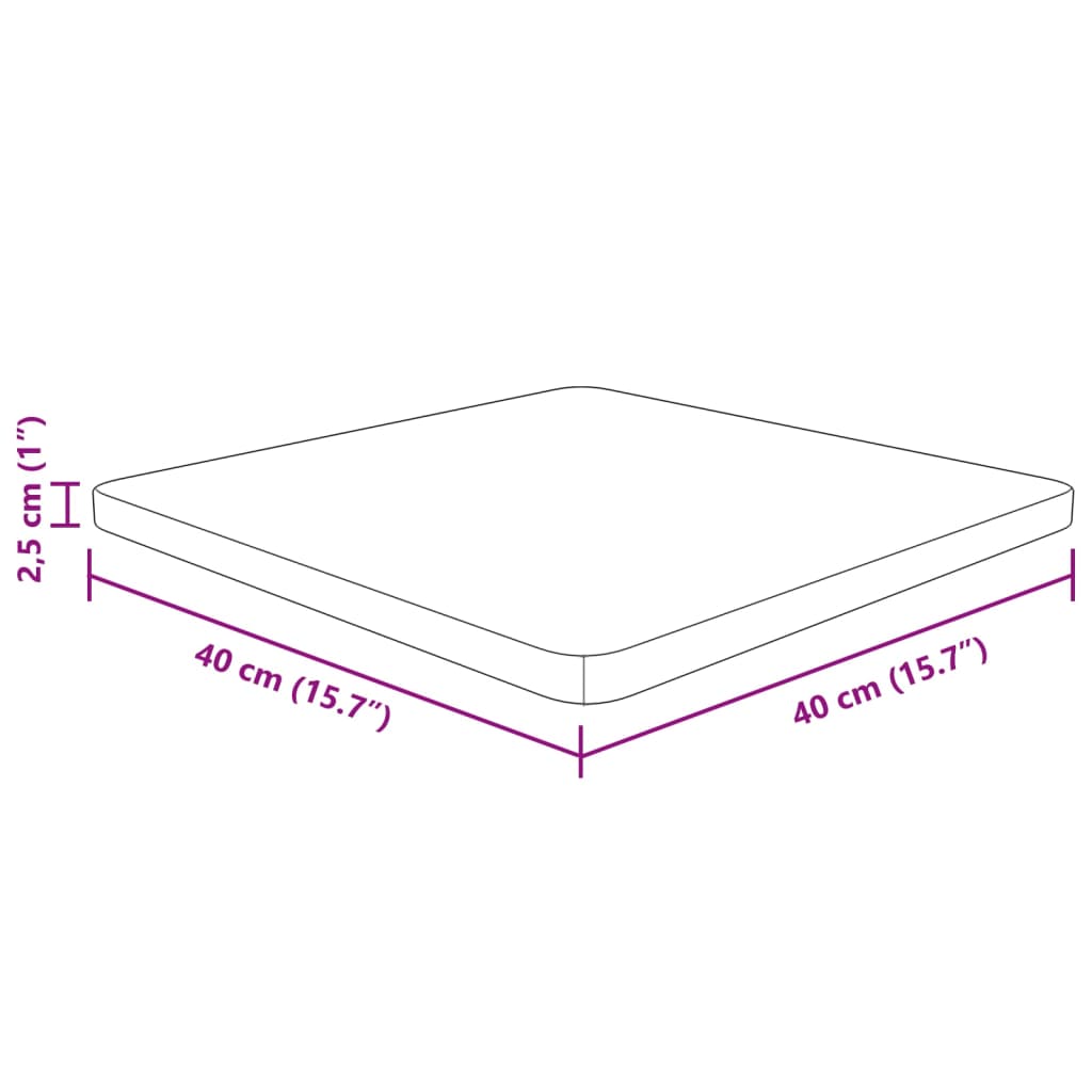 vidaXL Blat masă pătrat maro deschis 40x40x2,5cm lemn stejar tratat