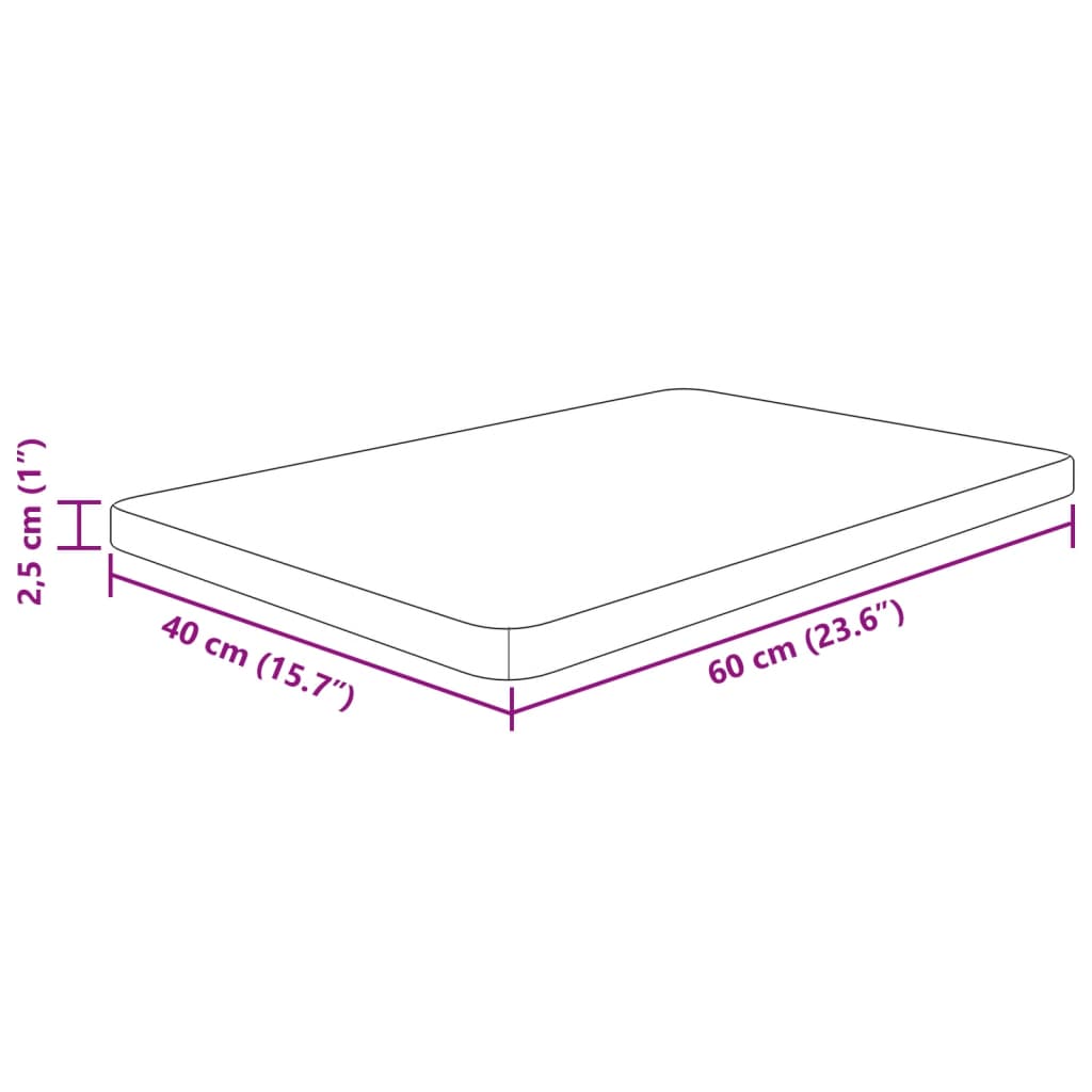 vidaXL Blat de baie, maro deschis, 60x40x2,5 cm, lemn masiv tratat vidaXL Blat de baie, maro deschis, 60x40x2,5 cm, lemn masiv tratat