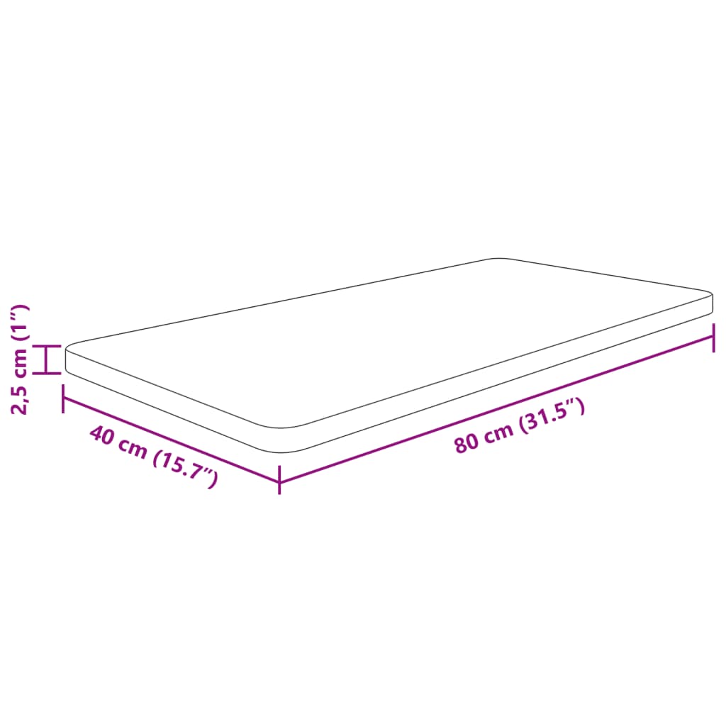 vidaXL Blat de baie, maro închis, 80x40x2,5 cm, lemn masiv tratat vidaXL Blat de baie, maro închis, 80x40x2,5 cm, lemn masiv tratat