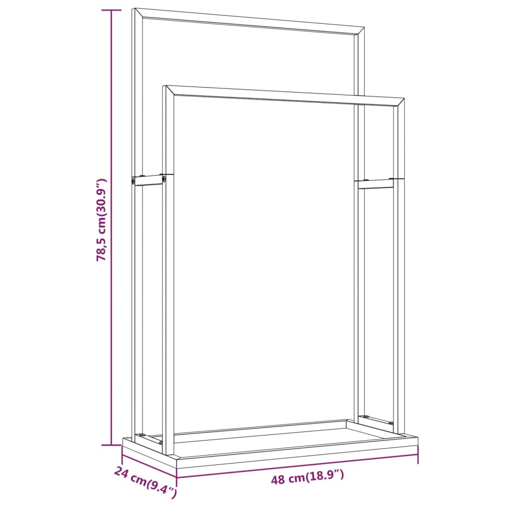 vidaXL Suport de prosoape autonom, alb, 48x24x78,5 cm, fier vidaXL Suport de prosoape autonom, alb, 48x24x78,5 cm, fier