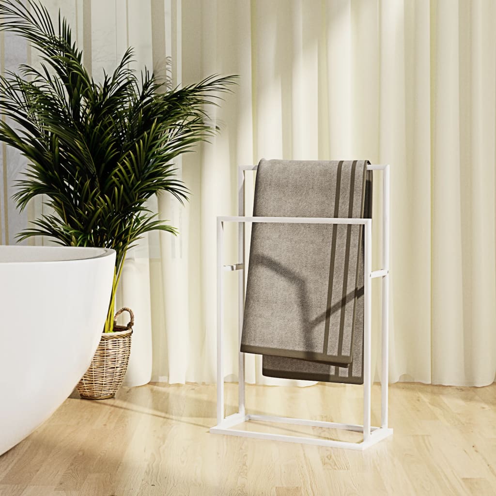 vidaXL Suport de prosoape autonom, alb, 48x24x78,5 cm, fier vidaXL Suport de prosoape autonom, alb, 48x24x78,5 cm, fier