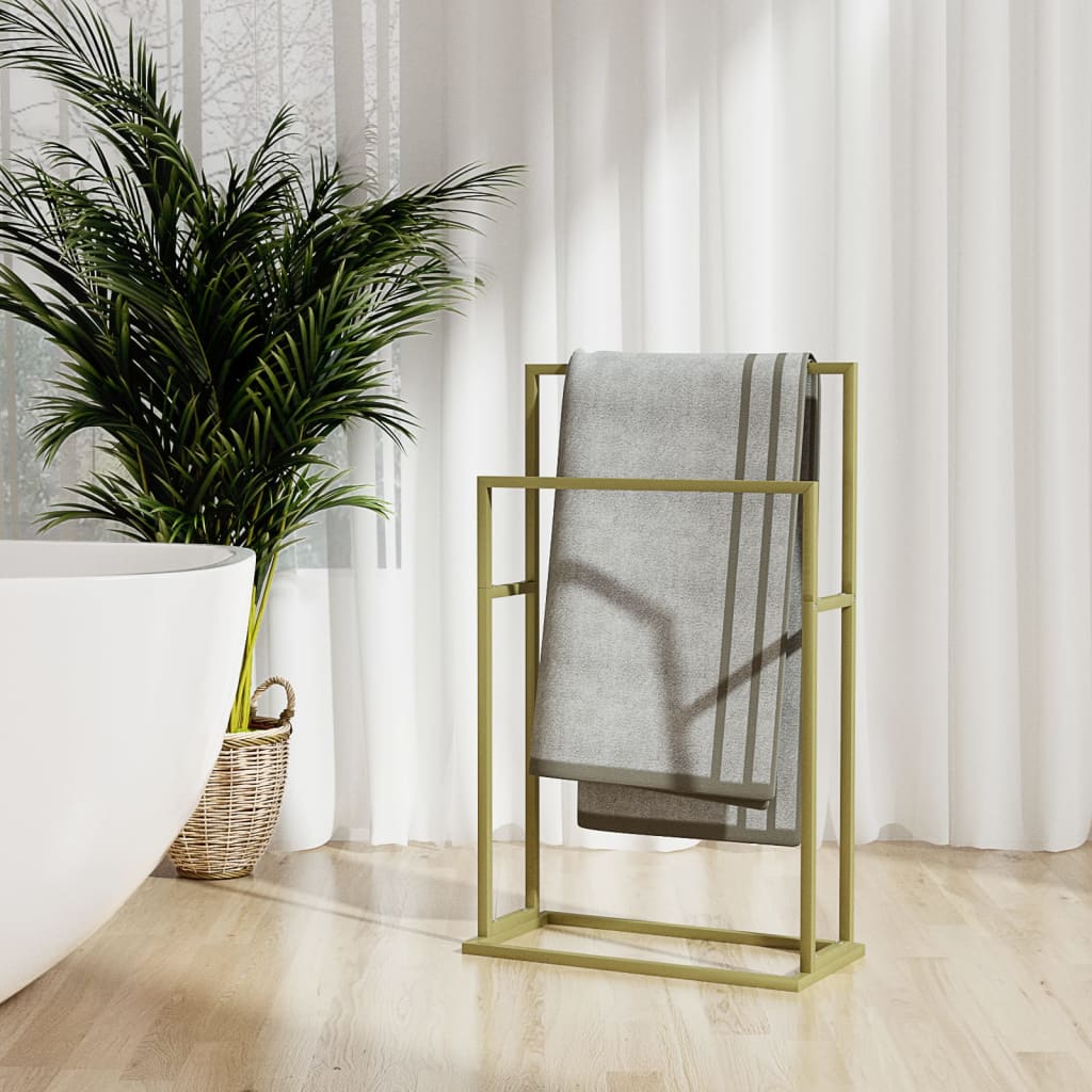 vidaXL Suport de prosoape autonom, auriu, 48x24x78,5 cm, fier vidaXL Suport de prosoape autonom, auriu, 48x24x78,5 cm, fier