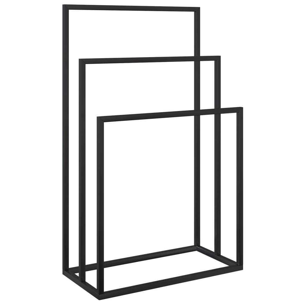 vidaXL Suport de prosoape autonom, negru, 48x24x79 cm, fier vidaXL Suport de prosoape autonom, negru, 48x24x79 cm, fier
