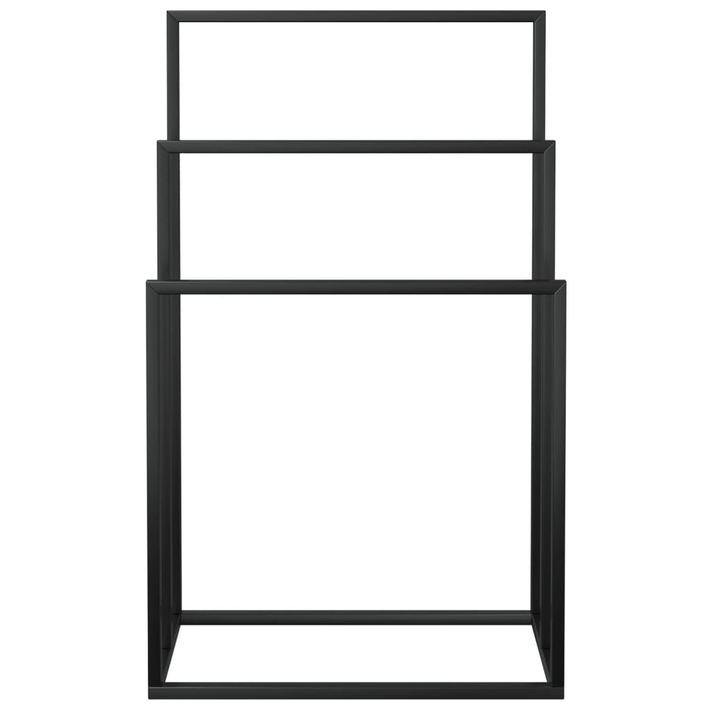 vidaXL Suport de prosoape autonom, negru, 48x24x79 cm, fier vidaXL Suport de prosoape autonom, negru, 48x24x79 cm, fier