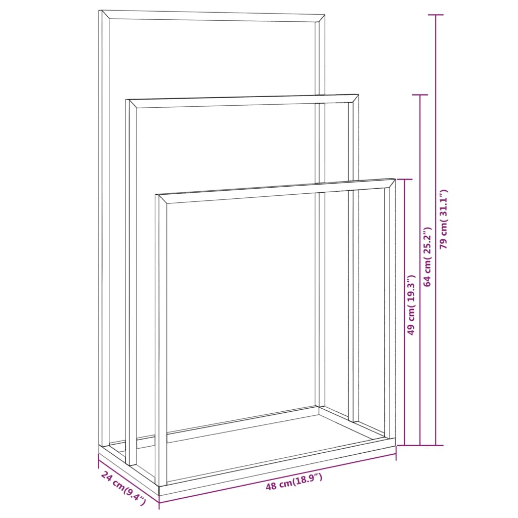 vidaXL Suport de prosoape autonom, auriu, 48x24x79 cm, fier vidaXL Suport de prosoape autonom, auriu, 48x24x79 cm, fier
