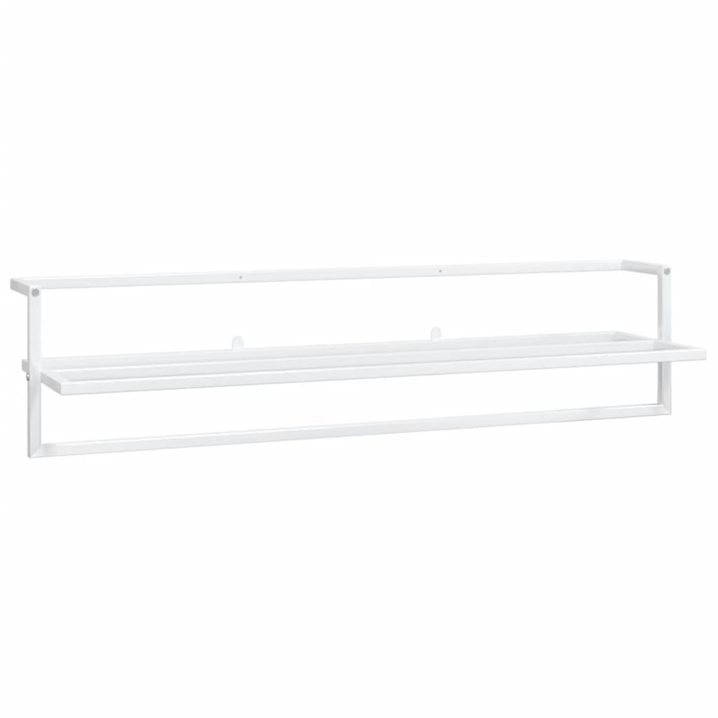 vidaXL Suport pentru prosoape, alb, 95x25x22 cm, fier